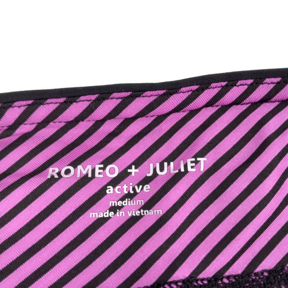 Romeo + Juliet Womens Active Leggings Black Purple Stretch Full Length M New - Picture 9 of 10